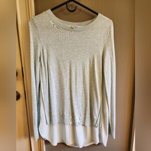 LOFT Women's Sweater Light Blue Layered Long Sleeves Size S